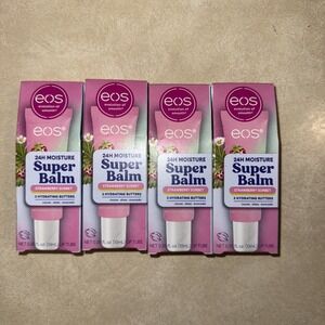 New Viral EOS 24hr Moisture Strawberry Sorbet Lip Gloss/Balms X‎ 4